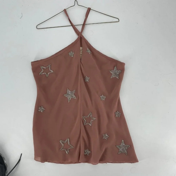 NWT Chaser Rosebud Beaded star  halter blouse - Picture 7 of 11